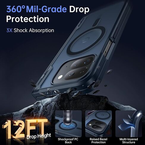 حافظة TONGATE المغناطيسية لهاتف Pixel 9 Pro Fold متوافقة مع Magsafe، [واقي شاشة مدمج وغطاء حماية مفصلي]، حافظة هاتف رفيعة مقاومة للصدمات لكامل الجسم لهاتف Google Pixel Fold 2 5G 2024، أسود in Kuwait