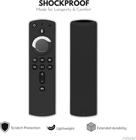 أغطية جهاز التحكم عن بعد من السيليكون الفاخر من navor - متوافقة مع جهاز التحكم عن بعد Alexa Voice الجديد تمامًا لـ TV Stick 4K، TV Stick (الجيل الثاني) TV (الجيل الثالث) - غطاء حماية عن بعد مضاد للانزلاق ومقاوم للصدمات in Kuwait