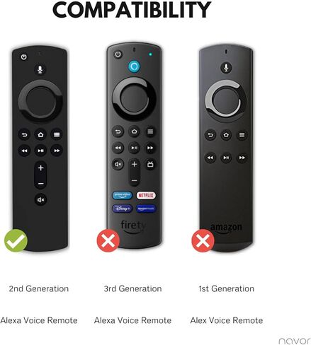 أغطية جهاز التحكم عن بعد من السيليكون الفاخر من navor - متوافقة مع جهاز التحكم عن بعد Alexa Voice الجديد تمامًا لـ TV Stick 4K، TV Stick (الجيل الثاني) TV (الجيل الثالث) - غطاء حماية عن بعد مضاد للانزلاق ومقاوم للصدمات in Kuwait
