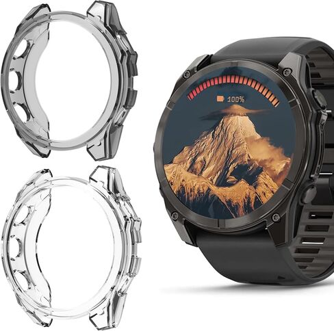 Compatible for Garmin Fenix 8 Case, TPU Silicone Slim Case Shock-Proof Cover All-Around Protective Bumper Shell Compatible for Garmin Fenix 8 43mm, 47mm, 51mm, Fenix E 47mm Smartwatch in Saudi Arabia