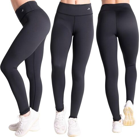 Compression Leggings for Women, Tummy Control Workout Gym Running Yoga Pants Brown in Kuwait