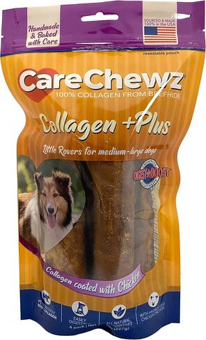 Pet Factory CareChewz Collagen +PLUS Braided Sticks Dog Chew Treats - Chicken Flavor, 8 oz in Saudi Arabia