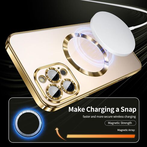 حافظة أساسية متوافقة مع هاتف iPhone 16 pro max. غطاء هاتف شفاف محاط بطبقة خلفية معدنية لامعة. حافظة مغناطيسية ناعمة نحيفة مع Magsafe مقاس 6.9 بوصة. in Saudi Arabia