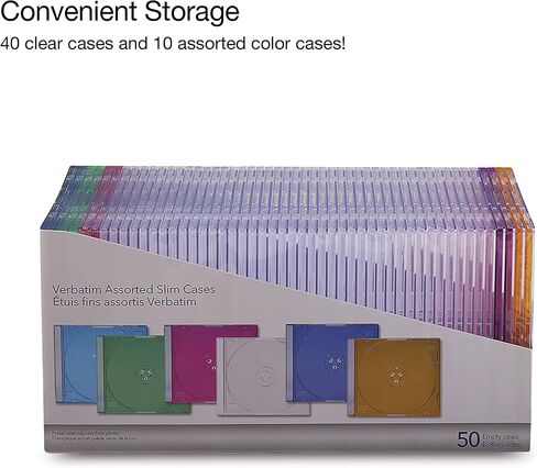 Verbatim CD DVD Blu-Ray Clear Slim Jewel Cases, 5.2 mm – 25 Pack in Kuwait