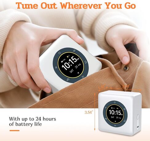 8 in 1 Portable White Noise Sound Machine & Breathing Exercises, Alarm Clock. Soothing Sounds, Sleep Music and Lullabies for Adults/Babies. Home/Bedroom (White) in Kuwait