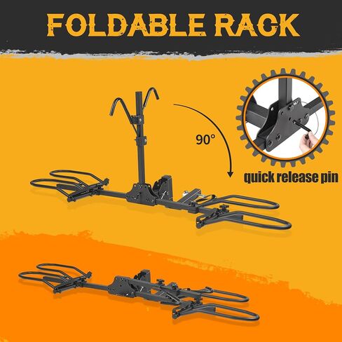 Hitch Bike Rack, Anti Wobble Side-Folding Bike Carrier for Standard, Fat Tire and Electric Bikes, fits Car, SUV, RV and Truck, 2-Bike 180 lbs Capacity, 2-Inch Receiver in Saudi Arabia