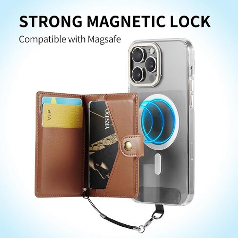 Phone Wallet Magnetic,Compatible with Apple Magsafe Wallet for iPhone 16/15/14 Pro Max/14 Pro/14 Plus/13/12 Series,Vegan Leather Magnetic Wallet with 5 Card Holders/RFID Blocking,Light Blue in Saudi Arabia