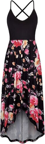 Nursing Midi Dress for Breastfeeding Women Cami Casual Dress | Maternity Wear,Floral Sundress,Easy Nursing Access,Soft Stretch,Discreet Breastfeeding,Comfortable in Kuwait