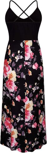 Nursing Midi Dress for Breastfeeding Women Cami Casual Dress | Maternity Wear,Floral Sundress,Easy Nursing Access,Soft Stretch,Discreet Breastfeeding,Comfortable in Kuwait
