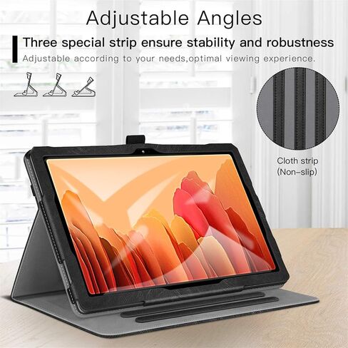 Case for Samsung Galaxy Tab A7 2020/2022, Premium Faux Leather Business Case with Elastic Pen Holder, Card Slot, for Samsung Galaxy Tab A7 10.4 Inch 2020/2022, Black in Saudi Arabia