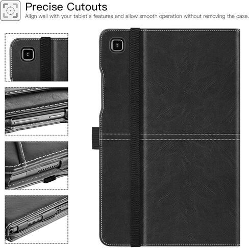 Case for Samsung Galaxy Tab A7 2020/2022, Premium Faux Leather Business Case with Elastic Pen Holder, Card Slot, for Samsung Galaxy Tab A7 10.4 Inch 2020/2022, Black in Saudi Arabia