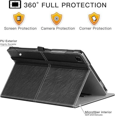 Case for Samsung Galaxy Tab A7 2020/2022, Premium Faux Leather Business Case with Elastic Pen Holder, Card Slot, for Samsung Galaxy Tab A7 10.4 Inch 2020/2022, Black in Saudi Arabia