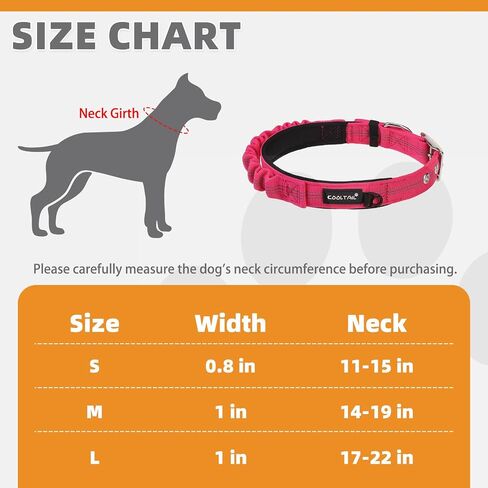 KOOLTAIL Tactical Dog Collar with Handle-Heavy Duty Dog Collar for Military Training, Soft Padded Thick Wide Reflective Dog Collar with Adjustable Metal Buckle for Medium to Extra Large Dogs Pink S in Saudi Arabia