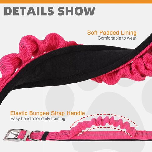 KOOLTAIL Tactical Dog Collar with Handle-Heavy Duty Dog Collar for Military Training, Soft Padded Thick Wide Reflective Dog Collar with Adjustable Metal Buckle for Medium to Extra Large Dogs Pink S in Saudi Arabia