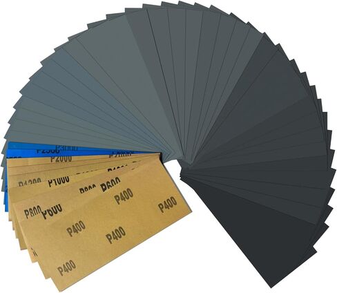 72PCS Sandpaper Sand Paper Assortment Pack 9 Grits Sand Paper for Wood Metal Car, Wet Sanding Paper 400 600 800 1000 1200 1500 2000 2500 3000 in Saudi Arabia