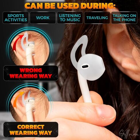 Apple IPhone Headphone Ear Covers - 4Pairs Replacement Earbud Tips EarPods 11,12,13,14 Apple Accessories Anti Slip Soft Cover 1,2 AirPod Ear Tips- Silicone Earbud Tips AirPods Ear Hook AirPod Pro Tips in Saudi Arabia
