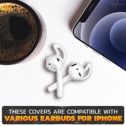 Apple IPhone Headphone Ear Covers - 4Pairs Replacement Earbud Tips EarPods 11,12,13,14 Apple Accessories Anti Slip Soft Cover 1,2 AirPod Ear Tips- Silicone Earbud Tips AirPods Ear Hook AirPod Pro Tips in Saudi Arabia