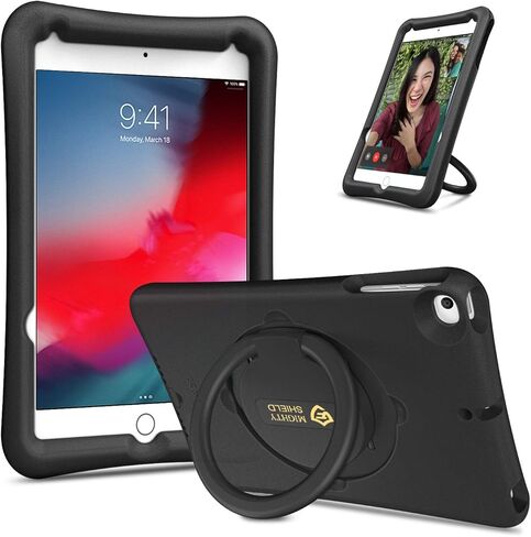 حافظة Fintie لجهاز iPad Mini 5 2019 / iPad Mini 4، [حلقة سحرية] 360 درجة دوارة متعددة الوظائف وغطاء حماية متين مقاوم للصدمات لكامل الجسم لجهاز iPad Mini الجيل الخامس مقاس 7.9 بوصة، أسود in Saudi Arabia