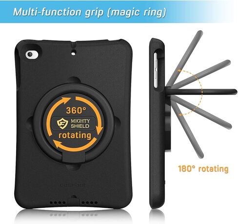 حافظة Fintie لجهاز iPad Mini 5 2019 / iPad Mini 4، [حلقة سحرية] 360 درجة دوارة متعددة الوظائف وغطاء حماية متين مقاوم للصدمات لكامل الجسم لجهاز iPad Mini الجيل الخامس مقاس 7.9 بوصة، أسود in Saudi Arabia