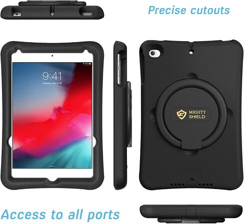 حافظة Fintie لجهاز iPad Mini 5 2019 / iPad Mini 4، [حلقة سحرية] 360 درجة دوارة متعددة الوظائف وغطاء حماية متين مقاوم للصدمات لكامل الجسم لجهاز iPad Mini الجيل الخامس مقاس 7.9 بوصة، أسود in Saudi Arabia