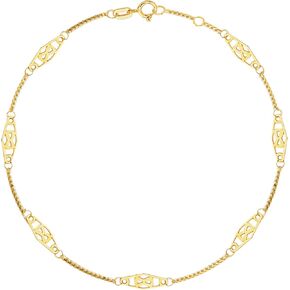 Ritastephens 14K Solid Gold Infinity Anklet 10 Inches