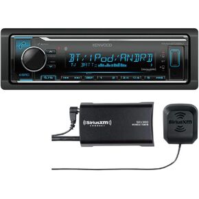 KENWOOD KMM-BT332U Bluetooth Car Stereo with USB Port, AM/FM Radio, MP3 Player, Multi Color LCD, Detachable Face, Built in Amazon Alexa Plus SXV300V1 SiriusXM Tuner