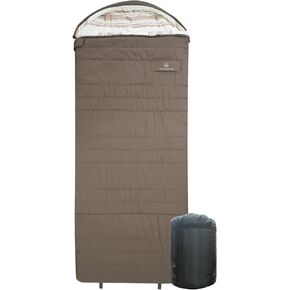 Peach-Skin Shell and Cotton Lining Sleeping Bag for Adult Cold Weather&Warm with Compression Bag&Carry Bag and Detachable Hood for Camping,Travel and Car Camping