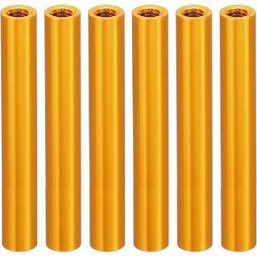 PATIKIL M3 Aluminum Spacers, 6 Pcs Metal Spacer Aluminum 3mm ID x 6mm OD x 80mm L Threaded Spacer Screw Standoff Round for RC Car Drones Motherboard, Black
