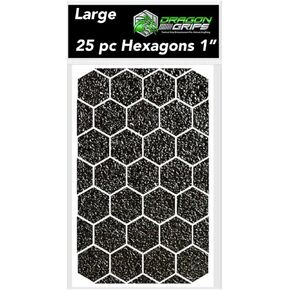 Dragon Grips Rubber Grip Tape 1 Inch Black Hexagon 25pc Multi Purpose Grip Stickers, Grip Tape for Handles, Add Grips to Almost Anything, Self Adhesive Cell Phone Grip Tape, Gaming Mouse Grip Tape