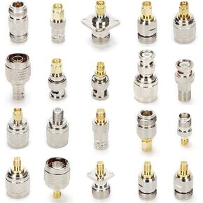 SMA to N BNC TNC F Type Adapter Kits, 20 Pack, Digital Signal Transmission