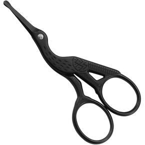 LIVINGO Premium Curved and Rounded Nose Hair Scissors for Men, 2 PC Set Nail Cuticle Manicure Scissors Shears Kit for Beard/Mustache, Ear, Facial Hair, Eyebrows, Eyelashes for Women