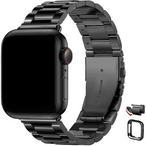 Wristitani Compatible With Apple Watch Band, Disassembly and Assembly By Hands - No Tools Needed, 49mm 45mm 44mm 42mm 41mm 40mm 38mm Stainless Steel Replacement Straps for iWatch Series Ultra 2/9/8/7/6/SE/5/4/3/2/1 for Men Women