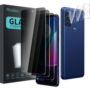3 Pack Privacy Screen Protector for Motoroal Moto G play 2023 With 3 Pack Camera Lens Protector, Anti Spy Tempered Glass 9H Hardness, Black Protector Anti Spy, Anti-Scratch, Bubble Free