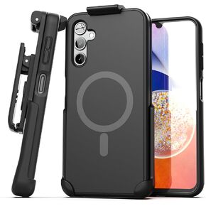 Encased Belt Case for Samsung Galaxy A14 Holster Phone Cover with Magnet, Waist Holster Clip (Compatible with MagSafe) Matte Black