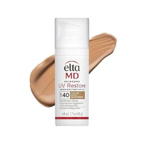 EltaMD UV Restore Tinted Face Sunscreen, SPF 40 Tinted Mineral Sunscreen for Sun Damaged Skin Repair, Improves Skin Suppleness and Moisture Retention, Dermatologist Recommended, 2 oz Tube
