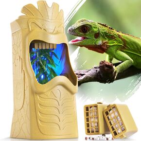 Reptile Water Drinking Fountain with【CI Filtration】, Bad Stuff Filter, Auto Shutdown and LED Refill Reminder, Great for Chameleons, Frogs, Geckos and Iguana Green (an Extra Filter Included)