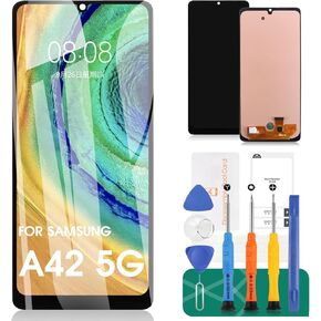 OLED لهاتف Samsung A42 5G استبدال شاشة Samsung Galaxy A42 5G شاشة بديلة SM-A426U لهاتف Samsung A42 5G شاشة LCD تعمل باللمس إصلاح مجموعة محول الأرقام (دعم وظيفة بصمة الإصبع)