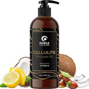 Advanced Anti Cellulite Massage Oil - Skin Tightening Cellulite Oil for Thighs and Body Firming and Stretch Marks - Skin Firming and Slimming Massage Oil with Body Sculpting Essential Oils for Skin
