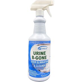KINZUA ENVIRONMENTAL Urine B-Gone, Professional Enzyme Odor Eliminator & Pet Stain Remover, Human, Cat & Dog Urine Cleaner, Effective on Laundry, Carpets & More, Citrus Scent, 1 Gallon