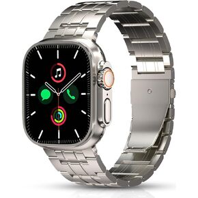Ultra 2 Pure Titanium Band 49mm Compatible with Apple Watch Ultra 2 & Ultra 1 49mm Metal Band with Secure Clasp - Titanium Metal Bracelet for iWatch Ultra 49mm