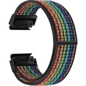 Tiptops Bands Compatible With Garmin Fenix 5/Fenix 6/Fenix 7 Straps QuickFit 22mm Nylon Loop Watch Band for Fenix 5 Plus/Fenix 6 Pro/Fenix 7 Pro/Forerunner 935/945/955/965