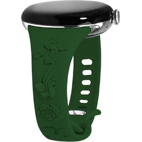 حزام نحيف منقوش بالزهور متوافق مع ساعة Google Pixel 3 مقاس 41 ملم/ساعة Google Pixel 2/ساعة Google Pixel، حزام رياضي رفيع وضيق وناعم من السيليكون على شكل زهرة منقوشة بشكل لطيف للنساء in Kuwait