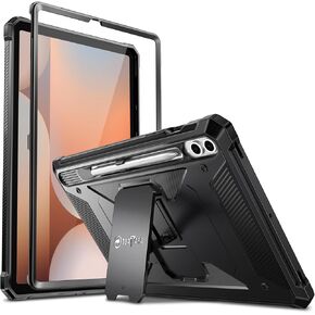 Fintie Shockproof Case for Samsung Galaxy Tab S10 Plus 2024/ S9 Plus/ S9 FE Plus 12.4 Inch 2023, Tuatara Rugged Unibody Hybrid Full Protective Bumper Kickstand Cover Built-in Screen Protector, Black