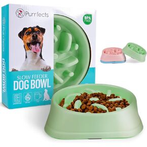 Slow Feeder Dog Bowl (Small/Medium Dogs) - Anti Choke, Anti Bloat - Dog Bowl Slow Feeder Dog feeders to Slow Feeding Dog Bowls Dog Slow Feeder Bowl (Blush Pink)