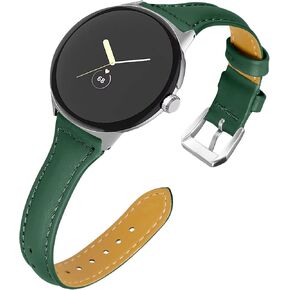 Leather Band Compatible for Google Pixel Watch Band Replacement Strap Breathable Bracelet Band for Google Pixel Watch Accessories