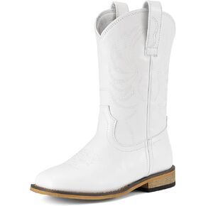 Rollda Kids Cowboy Boots for Boys Girls Western Square Toe Cowgirl Boots with Walking Heel (Toddler/Little Kid/Big Kid)