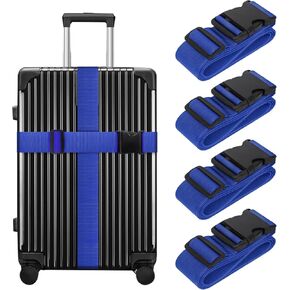 Darller 4 PCS 74"x2"Luggage Straps Suitcase Belts Wide Adjustable Packing Straps