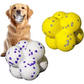 VKL Dog Chew Ball Interactive Toy ETPU Atmoic Bite Tough Float Suitable for Large Medium and Small Dogs Grinding Teeth Strong Elasticity Relieve Boredom (Yellow)