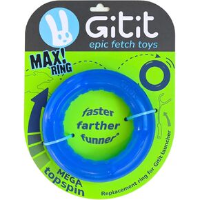 Gitit MAX! - Launcher + Ring, Epic Fetch Dog Toy, Slobberless/Clean Hands Loading, for Medium to Large Dogs
