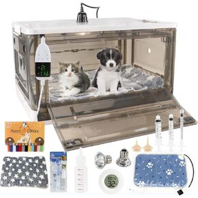 Puppy Incubator with Heating - Puppy Incubator,Incubator for Newborn Puppies and Kittens,Kitten Incubator,Incubator for Puppies with Puppy Bed Mat (85L)